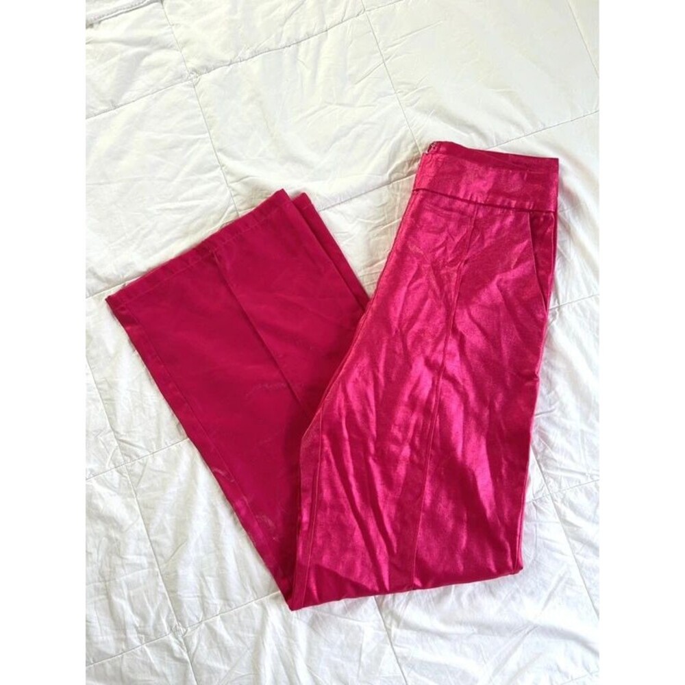 Revolve Line and Dot Fuchsia Quinn Hot Pink Shimmer Wide-Leg Pants Barbie